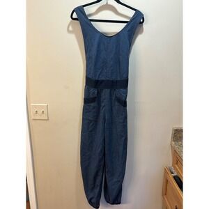 Double RL Ralph Lauren Laila Striped Railroad Overall Jumpsuit Blue Pinstripe 2